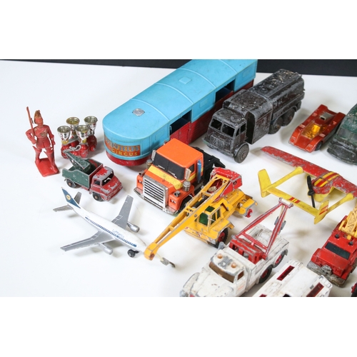 1287 - Quantity of Mid 20th C onwards play worn diecast models to include Corgi Smith's Karrier Van, Dinky ... 