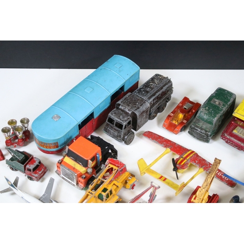 1287 - Quantity of Mid 20th C onwards play worn diecast models to include Corgi Smith's Karrier Van, Dinky ... 