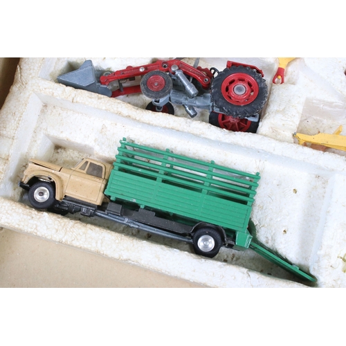 1289 - Boxed Corgi Agricultural Gift Set No 5 appearing near complete, play worn with tatty box missing win... 