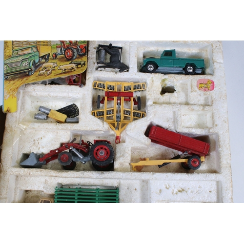 1289 - Boxed Corgi Agricultural Gift Set No 5 appearing near complete, play worn with tatty box missing win... 