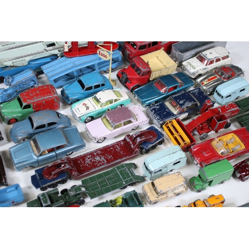 1290 - Collection of play worn Mid 20th C diecast models to include Corgi, Dinky and Matchbox featuring Din... 