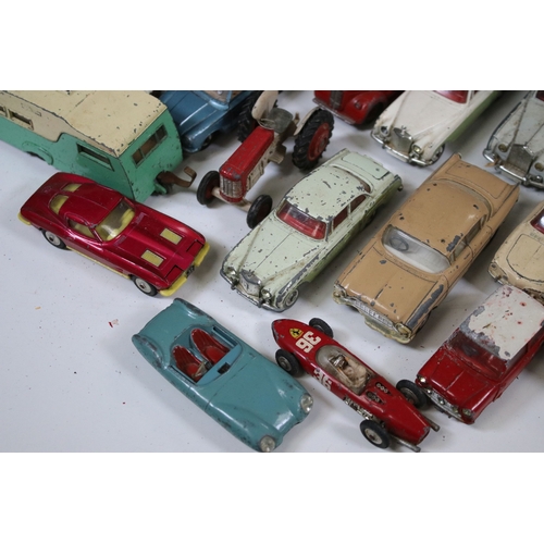 1291 - 60 Mid 20th C playworn diecast models to include Dinky, Corgi, Triang Spot On, Benbros, etc includin... 