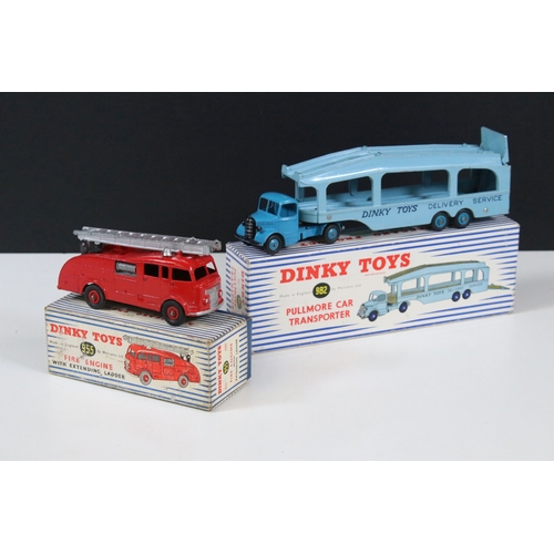 1304 - Two boxed Dinky diecast models to include 982 Pullmore Car Transporter and 955 Fire Engine with exte... 