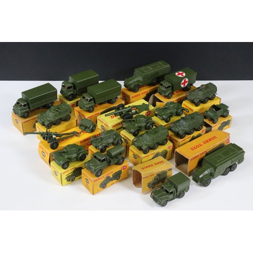 1308 - 19 Boxed Dinky military diecast models to include 2 x 677 Armoured Command Vehicle, 626 Military Amb... 