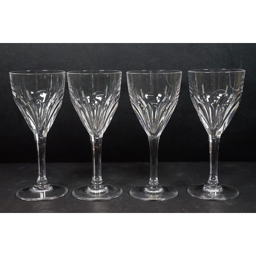 42 - Four Saint Louis Crystal wine glasses along with three crystal sherry glasses (7)
