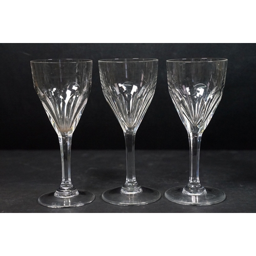 42 - Four Saint Louis Crystal wine glasses along with three crystal sherry glasses (7)