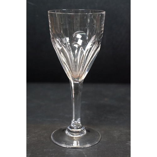 42 - Four Saint Louis Crystal wine glasses along with three crystal sherry glasses (7)