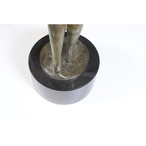 164 - Patinated bronze figure attributed to Paul Aichle (German 1859-1910) depicting a nude lady with arms... 