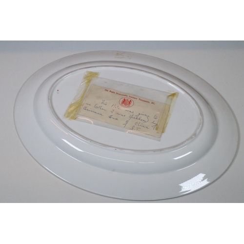 17 - Royal Crown Derby Imari pattern oval platter, no. 1128. Measures 41cm wide.