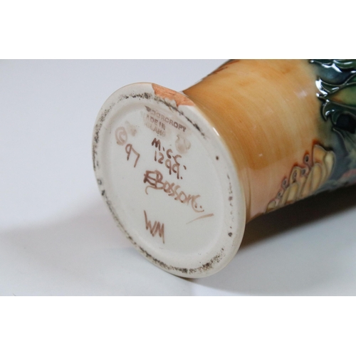 22 - Boxed Moorcroft pottery Victoriana baluster vase, by Emma Blossoms, signed to base