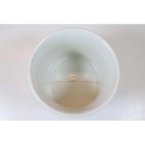 26 - 18th Century Kang Xi period Chinese blue and white brush pot with figural decoration and Chinese six... 