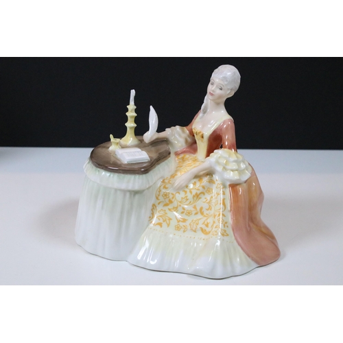 28 - Five ceramic lady figurines to include Royal Doulton HN2149 The Love Letter, Royal Worcester CW463 R... 