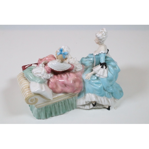 28 - Five ceramic lady figurines to include Royal Doulton HN2149 The Love Letter, Royal Worcester CW463 R... 