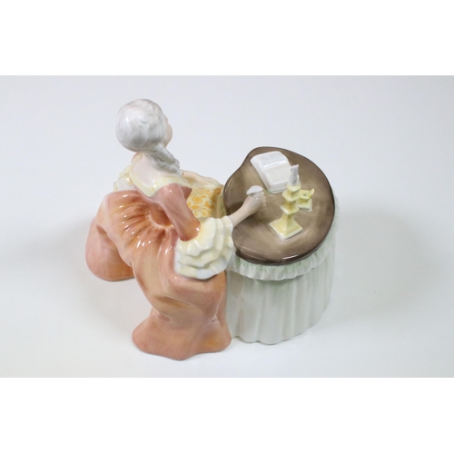28 - Five ceramic lady figurines to include Royal Doulton HN2149 The Love Letter, Royal Worcester CW463 R... 