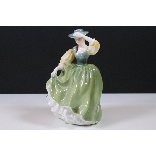 28 - Five ceramic lady figurines to include Royal Doulton HN2149 The Love Letter, Royal Worcester CW463 R... 