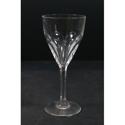 42 - Four Saint Louis Crystal wine glasses along with three crystal sherry glasses (7)