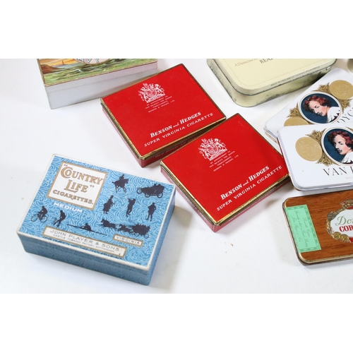 410 - Quebec military Defence map on Vellum, together with a quantity of tobacco and cigarette tins