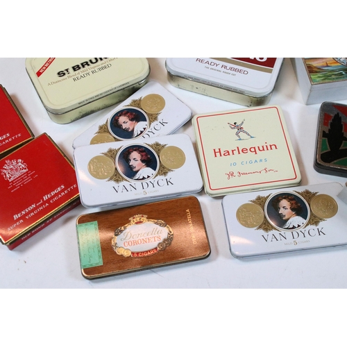 410 - Quebec military Defence map on Vellum, together with a quantity of tobacco and cigarette tins