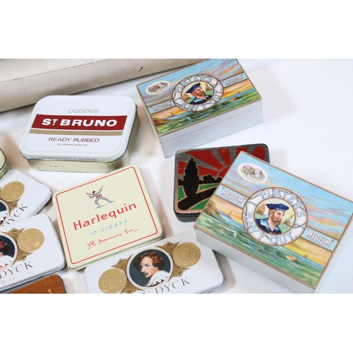 410 - Quebec military Defence map on Vellum, together with a quantity of tobacco and cigarette tins