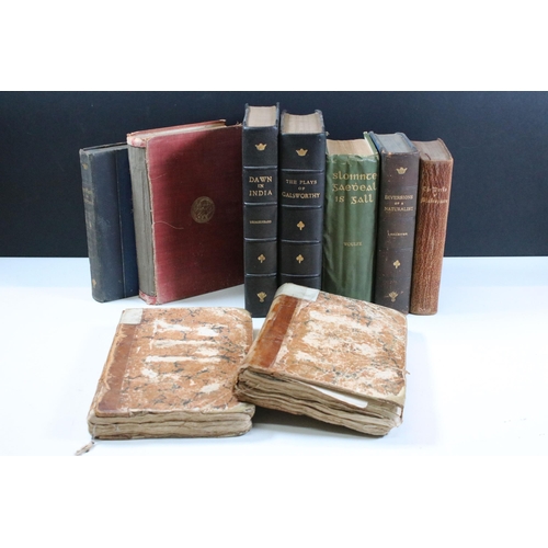 415 - Quantity of books to include The Dawn Of India, The Plays Of Galsworthy and 2 x Early 19th Century t... 