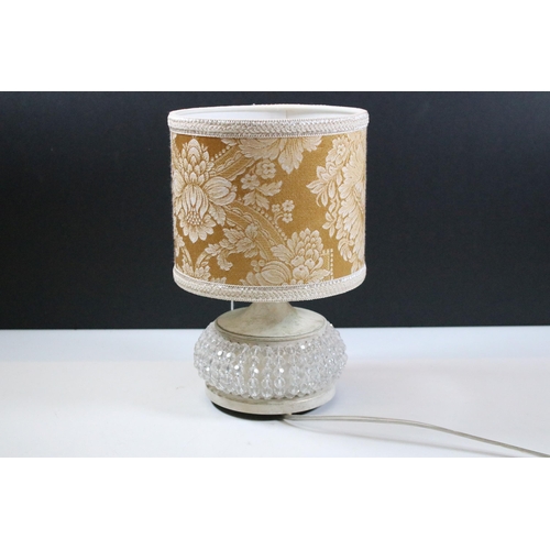 433 - Masiero Italian table lamp having a crystal threaded base with white painted body and shade to top. ... 