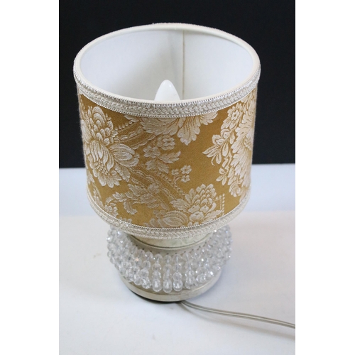 433 - Masiero Italian table lamp having a crystal threaded base with white painted body and shade to top. ... 