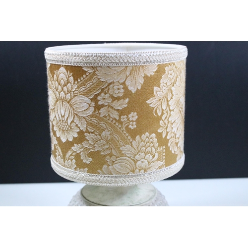 433 - Masiero Italian table lamp having a crystal threaded base with white painted body and shade to top. ... 