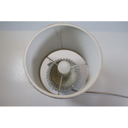 433 - Masiero Italian table lamp having a crystal threaded base with white painted body and shade to top. ... 