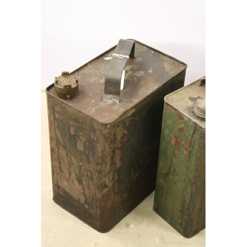 439 - Group of four oil cans including one military example, a Shellmex 1943 can, Valentine and another. L... 