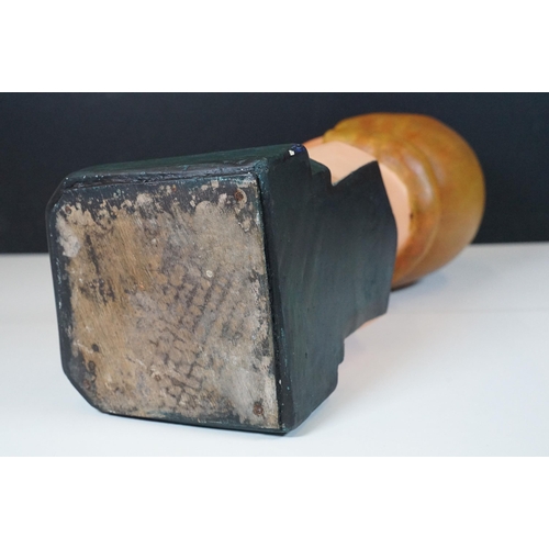 127 - Art Deco Plaster Shop Display Model of a Female Head and Shoulders With Glass Eyes, originally from ... 