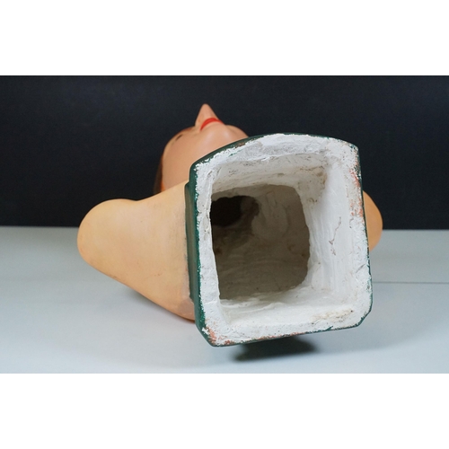 128 - Art Deco Plaster Shop Display Model of a Female Head and Shoulders, originally from a milliner's sho... 