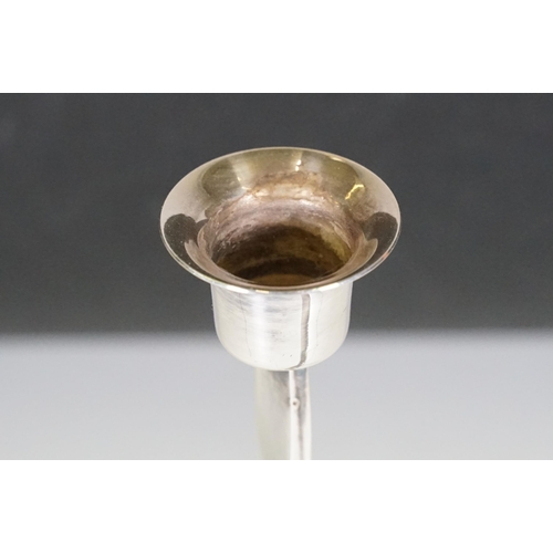 137 - Italian Guido Niest Atelier For Fala electroplated candelabra of twisted form, marked to bottom, mea... 