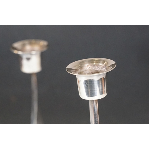 137 - Italian Guido Niest Atelier For Fala electroplated candelabra of twisted form, marked to bottom, mea... 