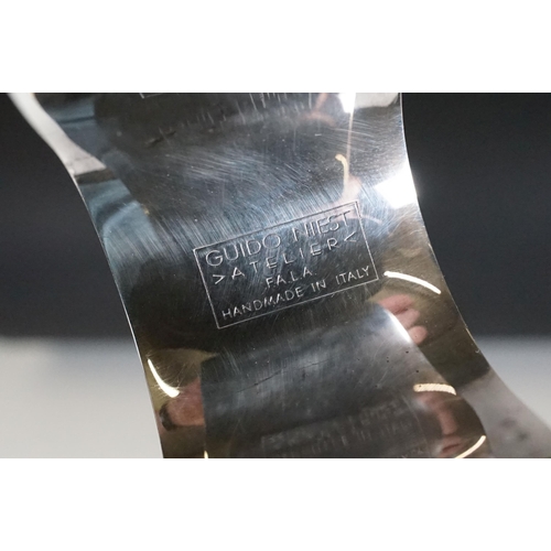 137 - Italian Guido Niest Atelier For Fala electroplated candelabra of twisted form, marked to bottom, mea... 