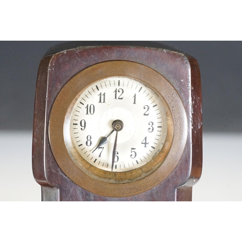 140 - Early 20th Century Art Nouveau clock, with Arabic numeral dial, measures 18cm tall