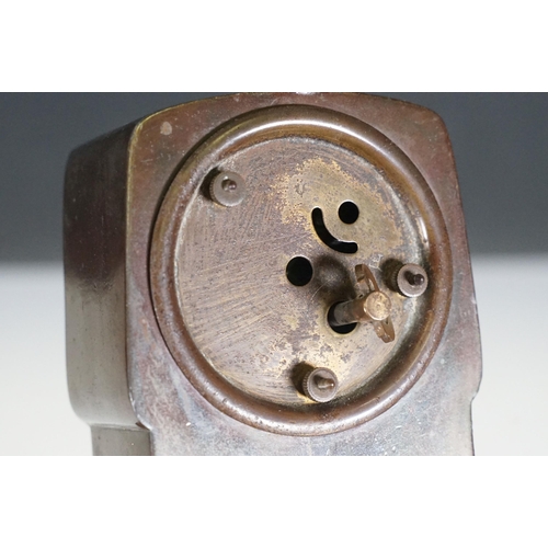 140 - Early 20th Century Art Nouveau clock, with Arabic numeral dial, measures 18cm tall