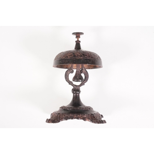 142 - Victorian style cast metal hotel reception / shop counter bell, 15cm high