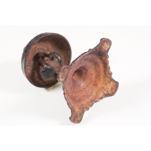 142 - Victorian style cast metal hotel reception / shop counter bell, 15cm high