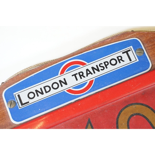 160 - London Transport Routemaster Bus bonnet plate from RT 4030, with London Transport enamel sign, both ... 