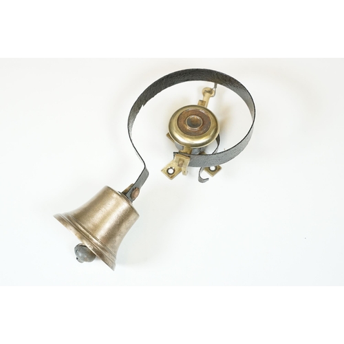 167 - Late 19th / Early 20th Century shop door bell with spring mechanism, makers mark WT&S