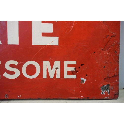 130 - Original Early-Mid 20th Century Cadbury's Chocolate enamel advertising sign, on red ground with whit... 