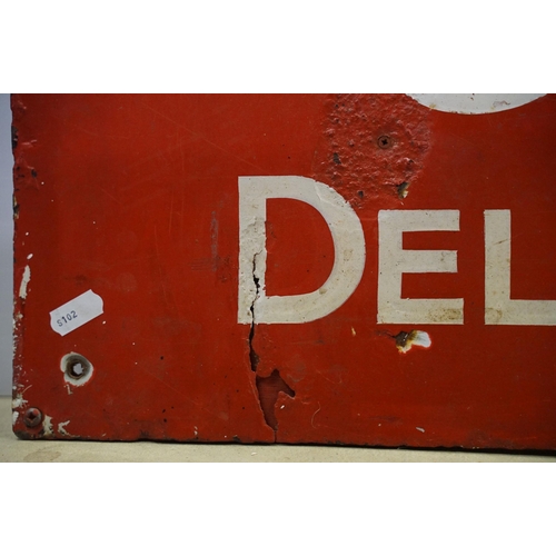 130 - Original Early-Mid 20th Century Cadbury's Chocolate enamel advertising sign, on red ground with whit... 