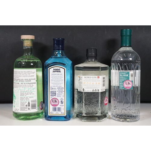 484 - Alcohol - Collection of 12 bottles of gin to include Bombay Sapphire, Roku Japanese Craft Gin, No. 1... 