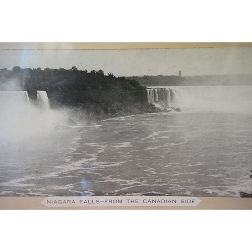 514 - Niagra Falls - From The Canadian Side panaromic photographic print, 25 x 120cm, framed and glazed