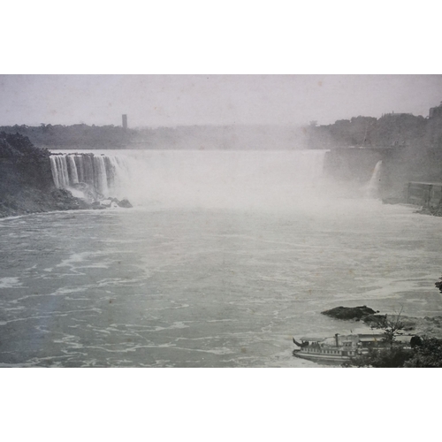 514 - Niagra Falls - From The Canadian Side panaromic photographic print, 25 x 120cm, framed and glazed