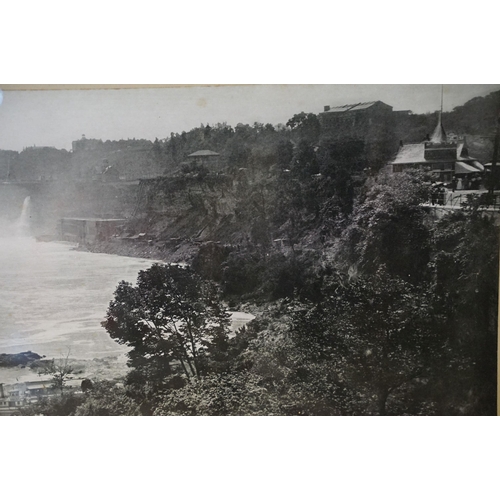 514 - Niagra Falls - From The Canadian Side panaromic photographic print, 25 x 120cm, framed and glazed