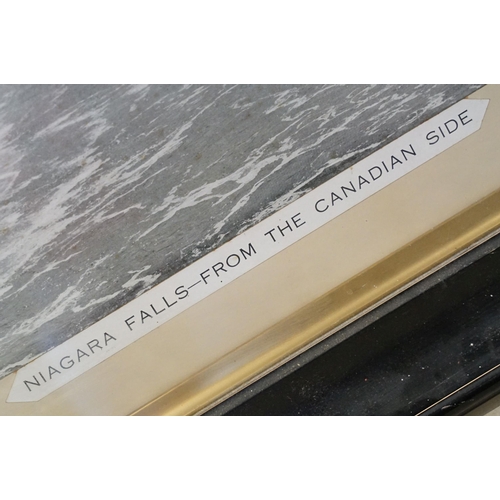 514 - Niagra Falls - From The Canadian Side panaromic photographic print, 25 x 120cm, framed and glazed