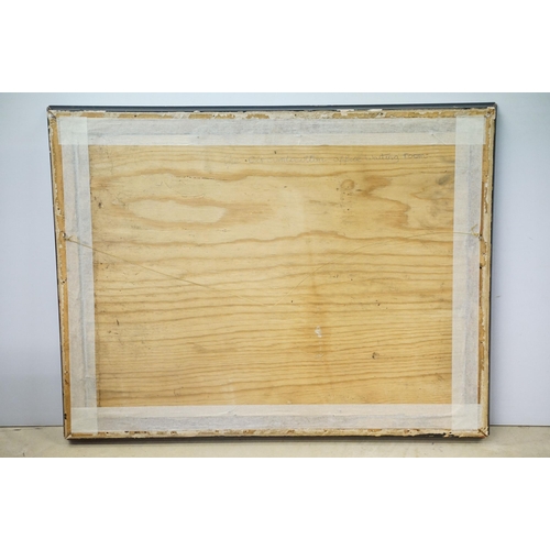 515 - Early 20th century study of a group of gentlemen in top hats waiting, pastel, indistinctly signed lo... 