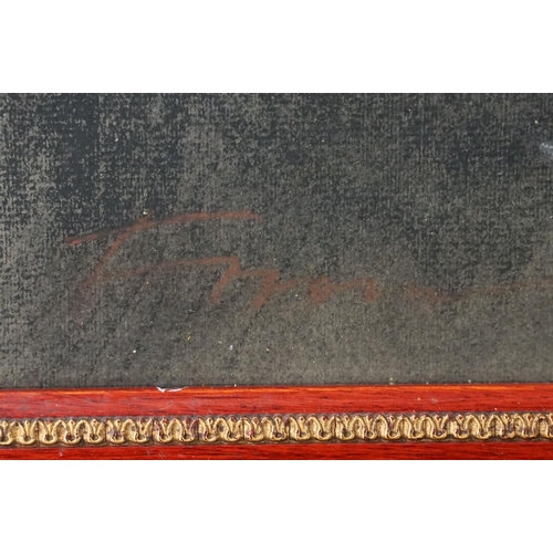 515 - Early 20th century study of a group of gentlemen in top hats waiting, pastel, indistinctly signed lo... 