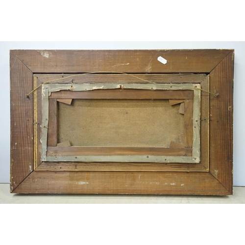 518 - Early 20th century English school, beach scene with boats, oil on canvas, initialled lower left L F ... 